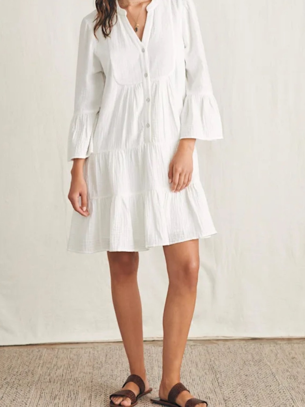 NEW🌸 Faherty Women's Dream Cotton
Gauze Kasey Dress $168 white